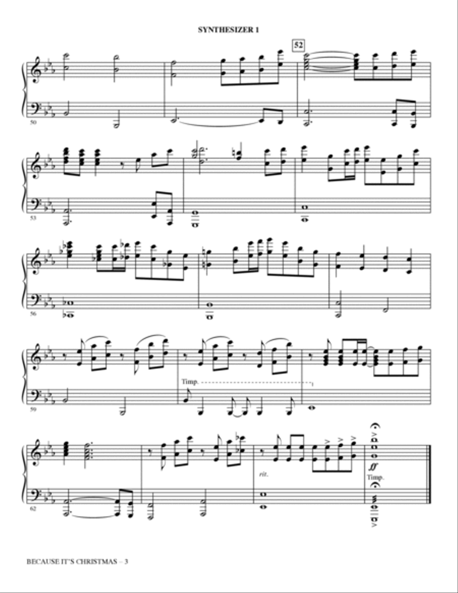Because It's Christmas (For All the Children) (arr. Mac Huff) - Synthesizer I Choir scores gallery preview page 3