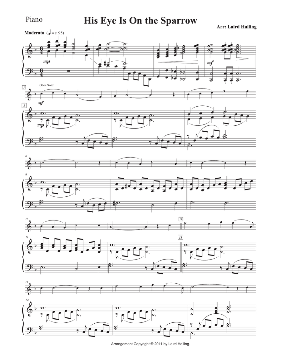His Eye Is On the Sparrow Chamber Music scores gallery preview page 2