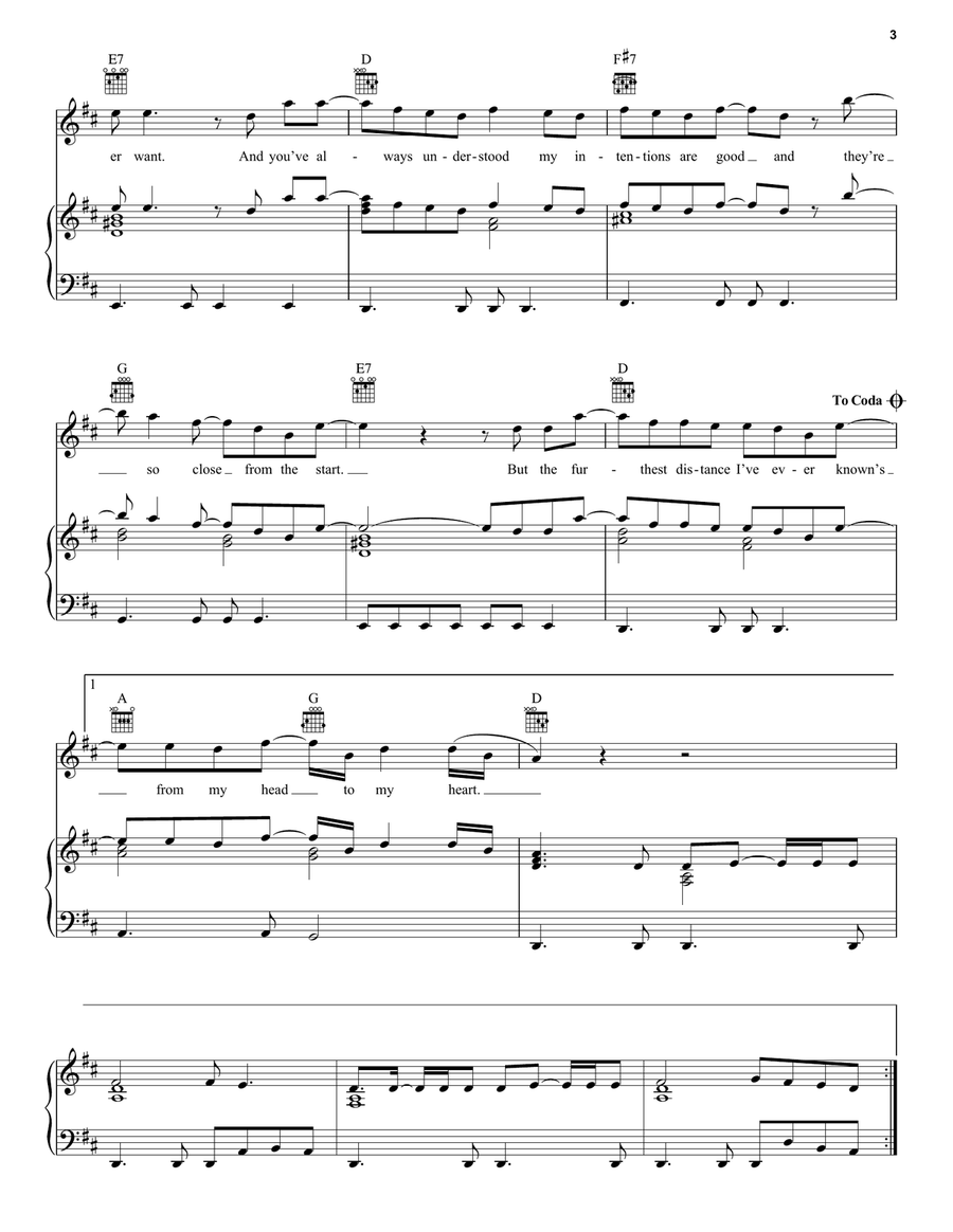 From My Head To My Heart From My Head To My Heart Piano, Vocal, Guitar scores gallery preview page 3