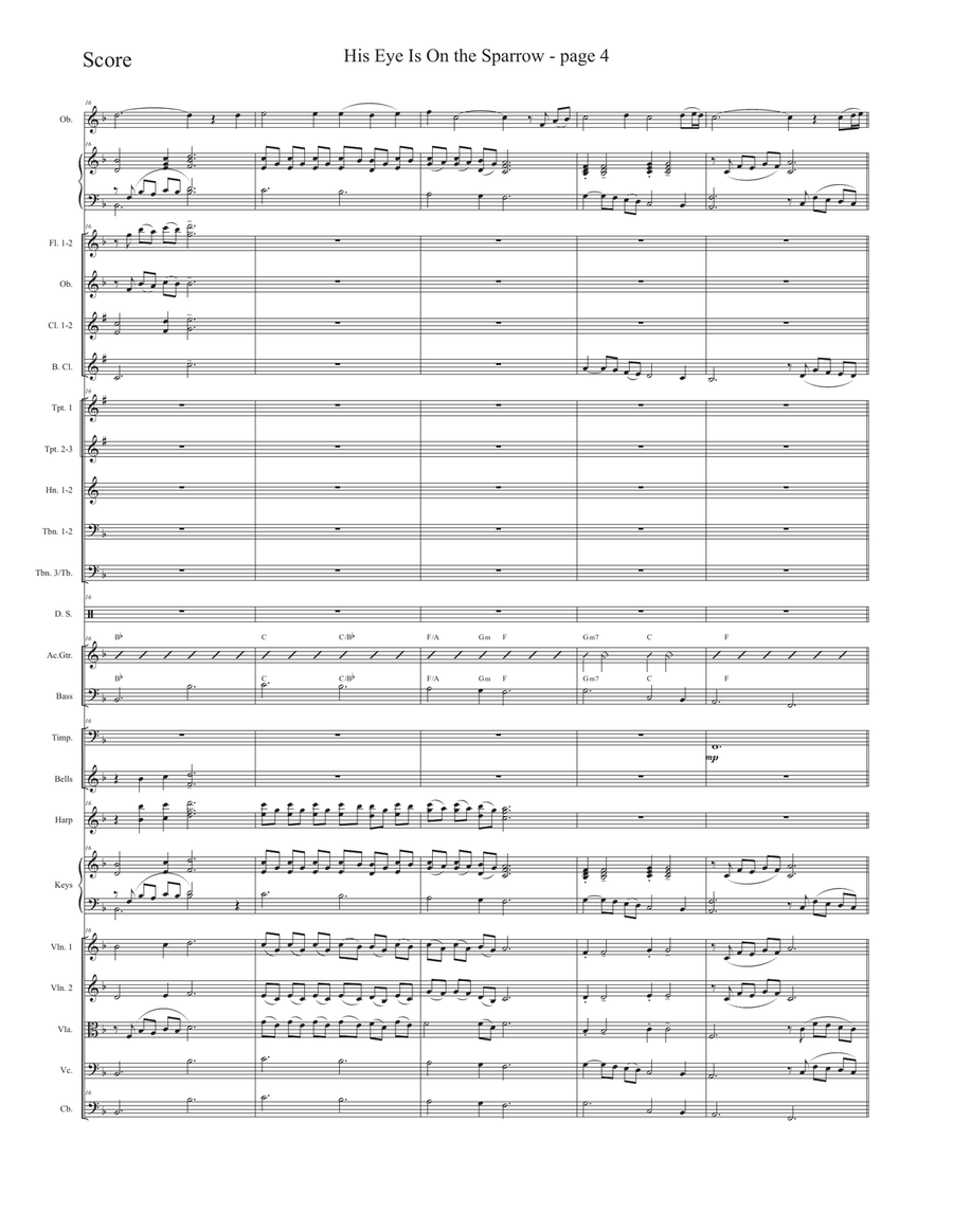 His Eye Is On the Sparrow Full Orchestra scores gallery preview page 4