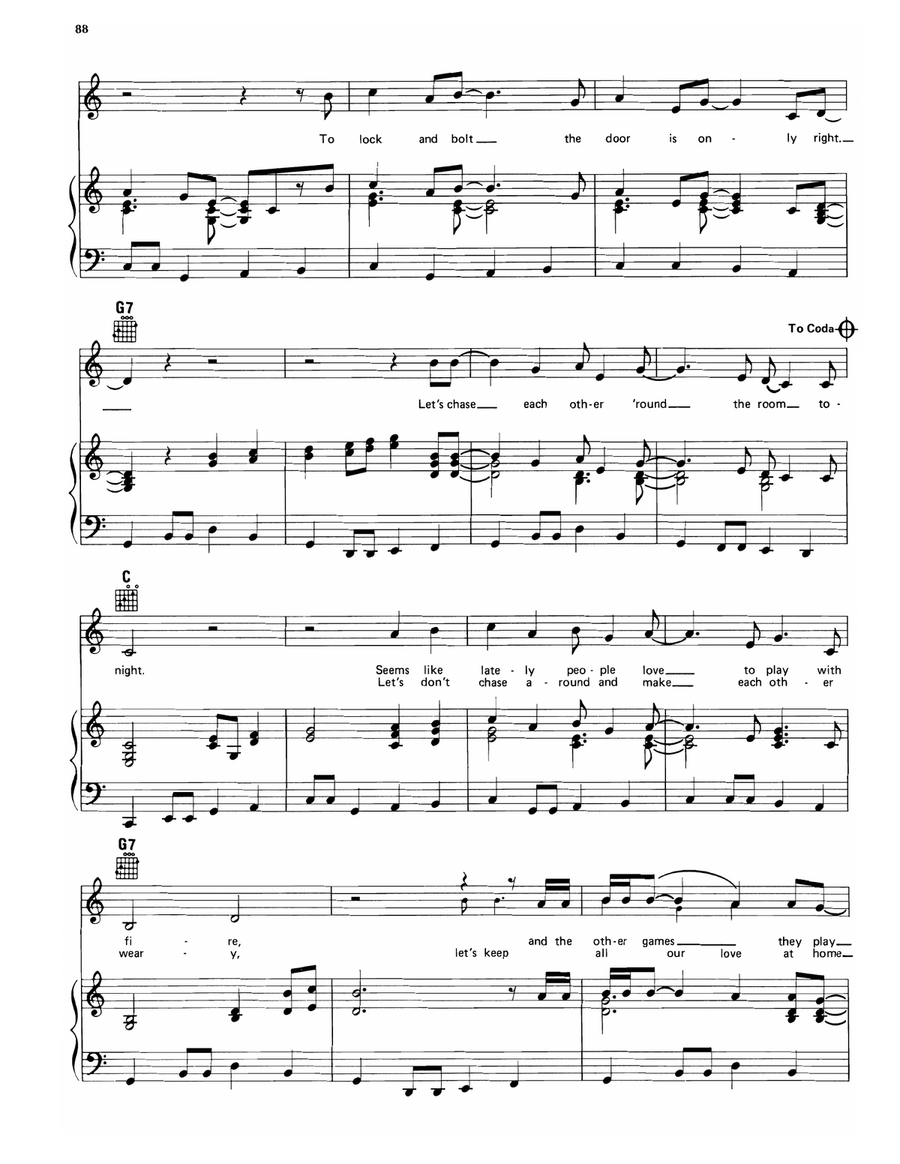 Let's Chase Each Other Around The Room Piano, Vocal, Guitar scores gallery preview page 2