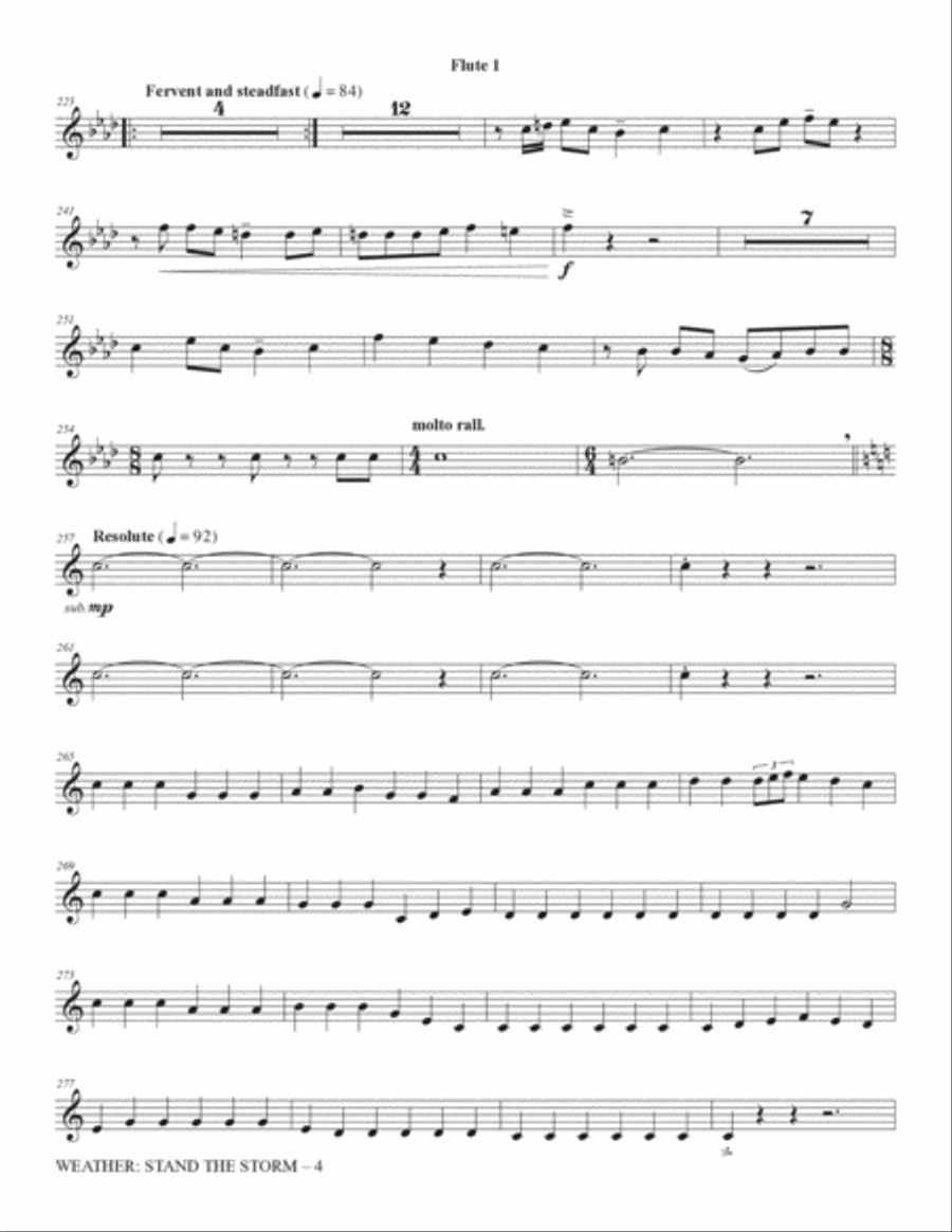 Weather: Stand The Storm (Full Orchestration) - Flute 1 Choir scores gallery preview page 4