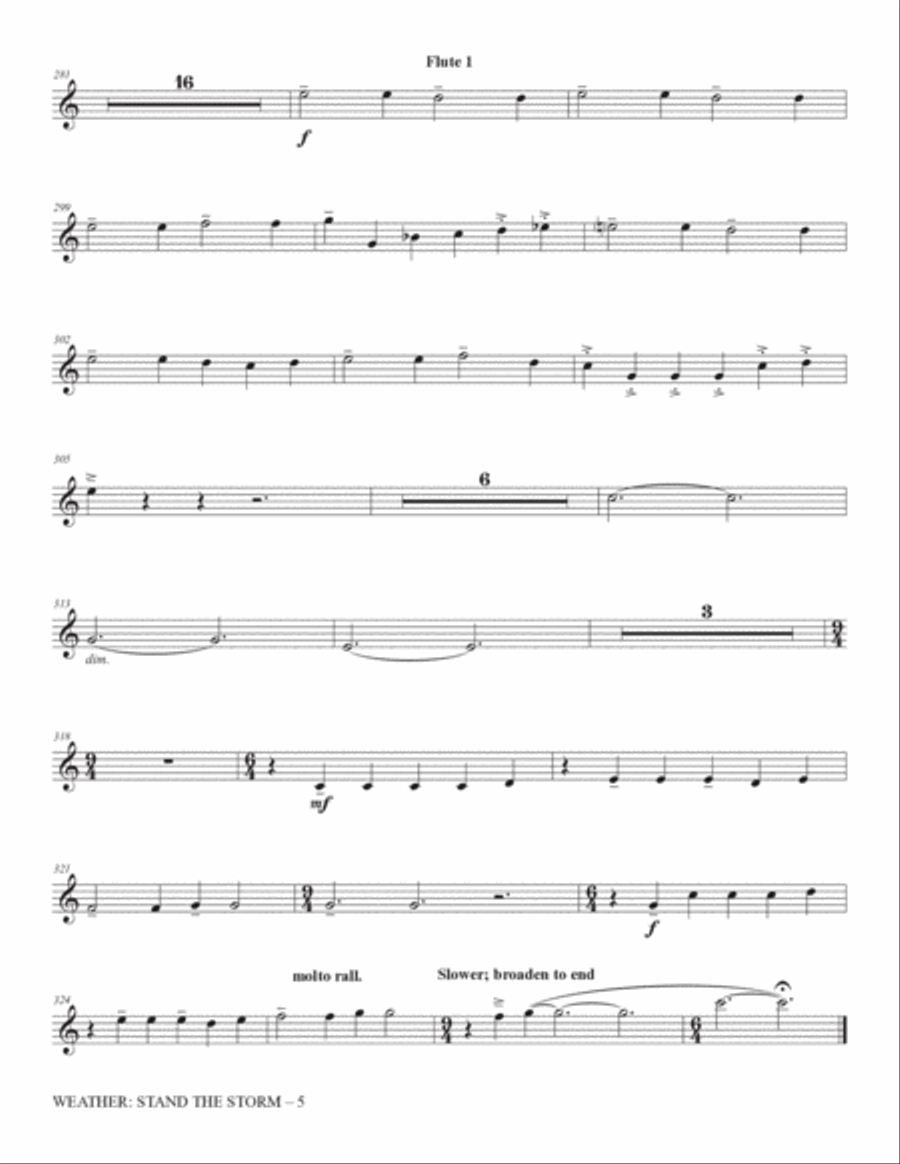 Weather: Stand The Storm (Full Orchestration) - Flute 1 Choir scores gallery preview page 5