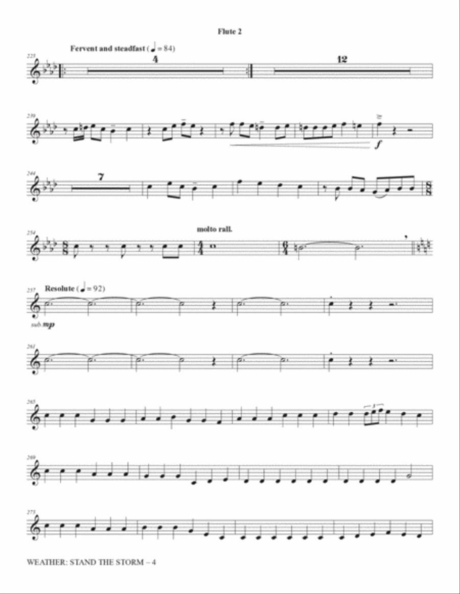 Weather: Stand The Storm (Full Orchestration) - Flute 2 Choir scores gallery preview page 4