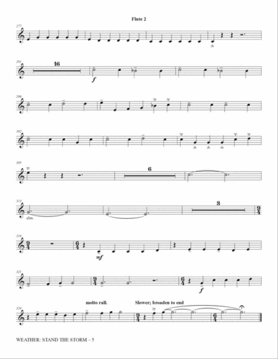 Weather: Stand The Storm (Full Orchestration) - Flute 2 Choir scores gallery preview page 5