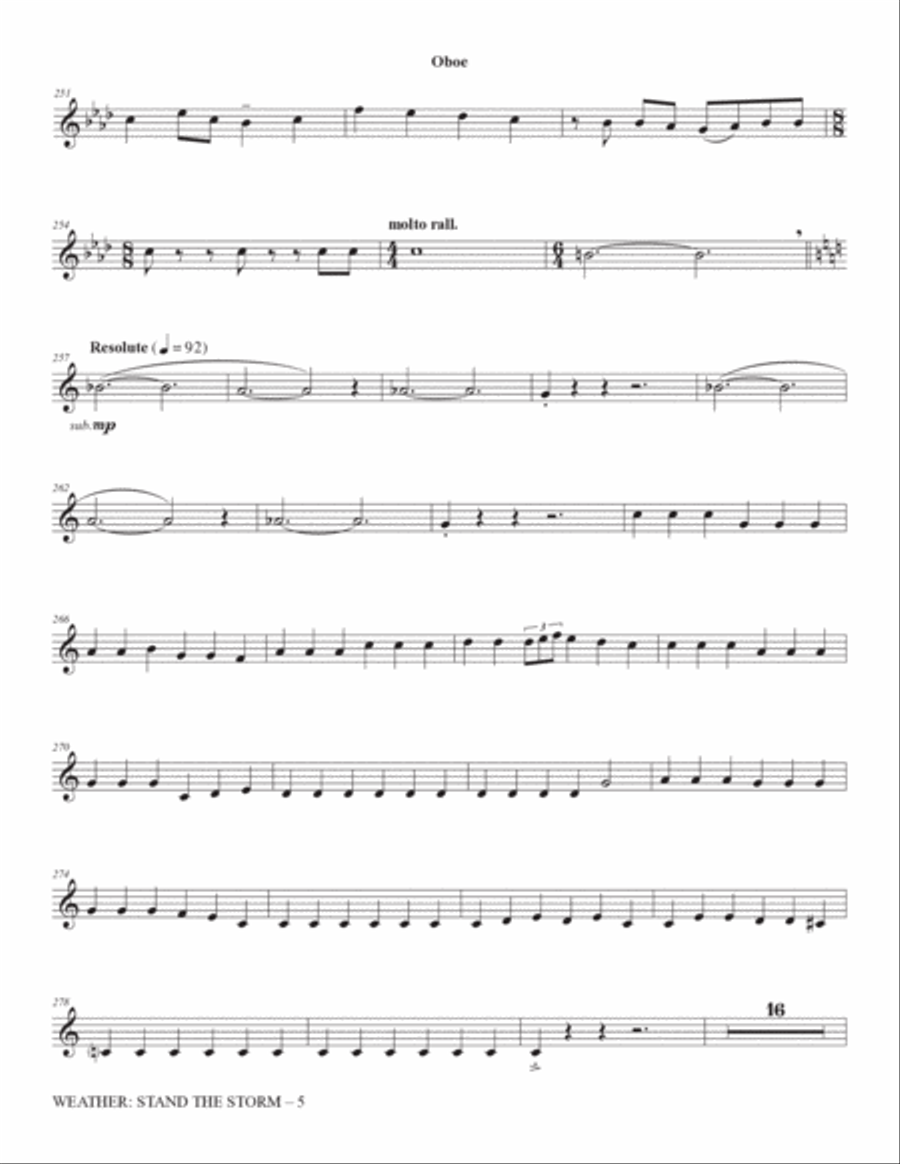 Weather: Stand The Storm (Full Orchestration) - Oboe Choir scores gallery preview page 5