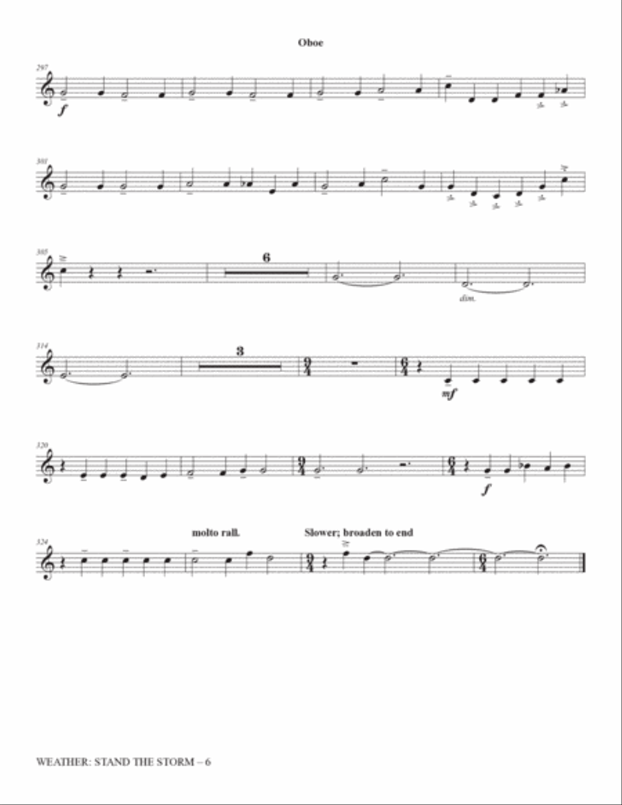 Weather: Stand The Storm (Full Orchestration) - Oboe Choir scores gallery preview page 6