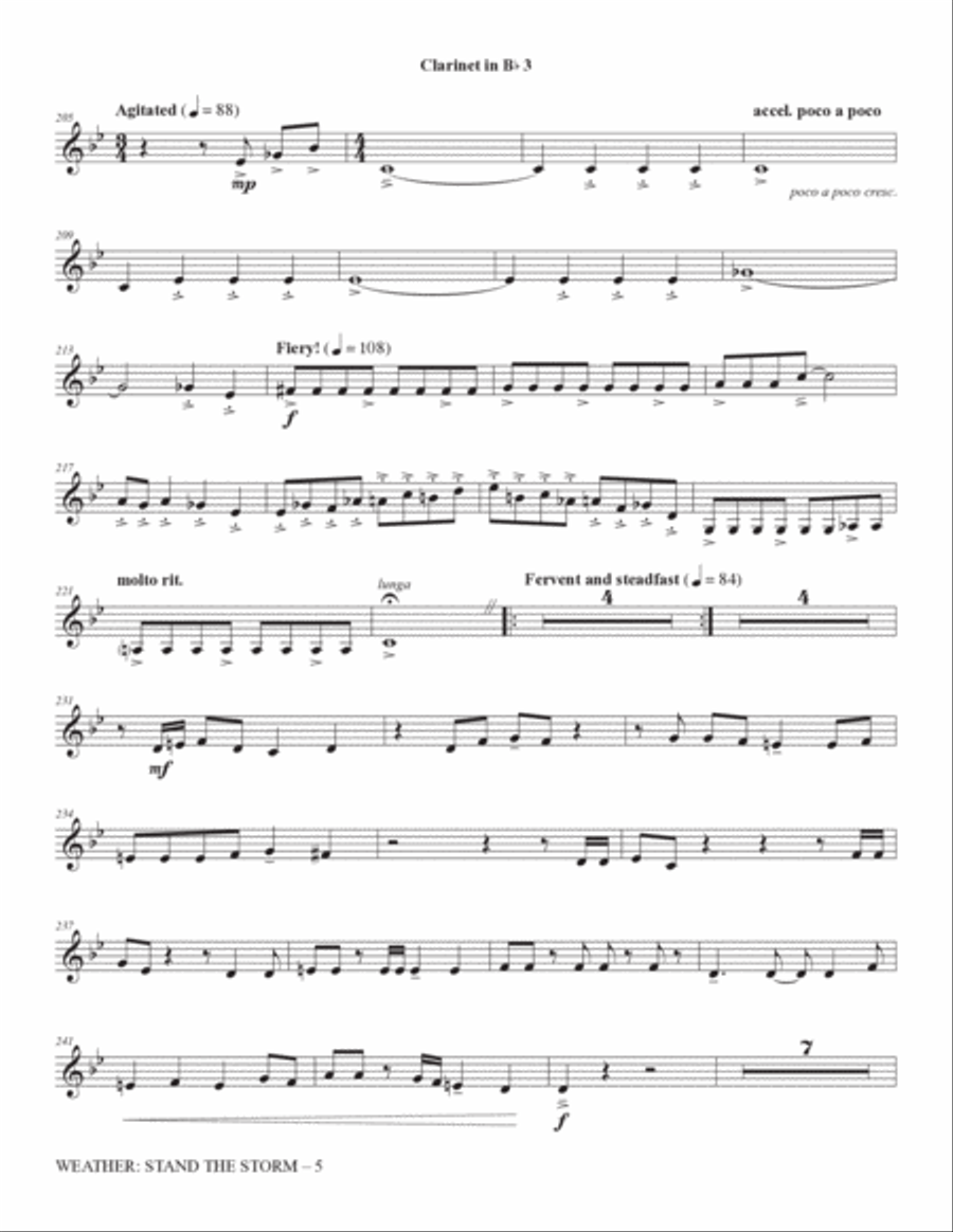 Weather: Stand The Storm (Full Orchestration) - Clarinet 3 in Bb Choir scores gallery preview page 5