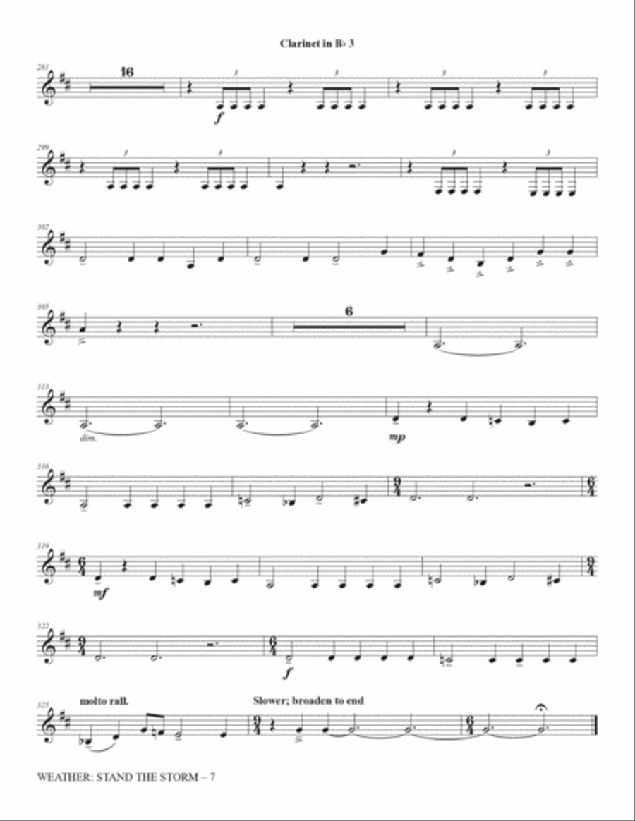 Weather: Stand The Storm (Full Orchestration) - Clarinet 3 in Bb Choir scores gallery preview page 7