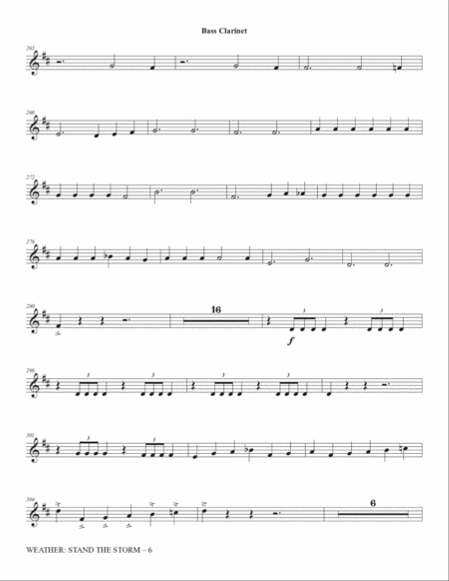 Weather: Stand The Storm (Full Orchestration) - Bass Clarinet Choir scores gallery preview page 6