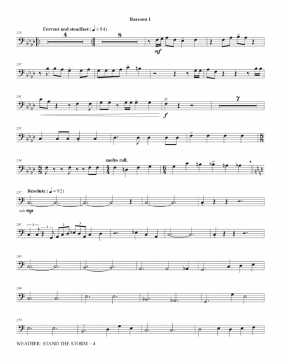 Weather: Stand The Storm (Full Orchestration) - Bassoon 1 Choir scores gallery preview page 4