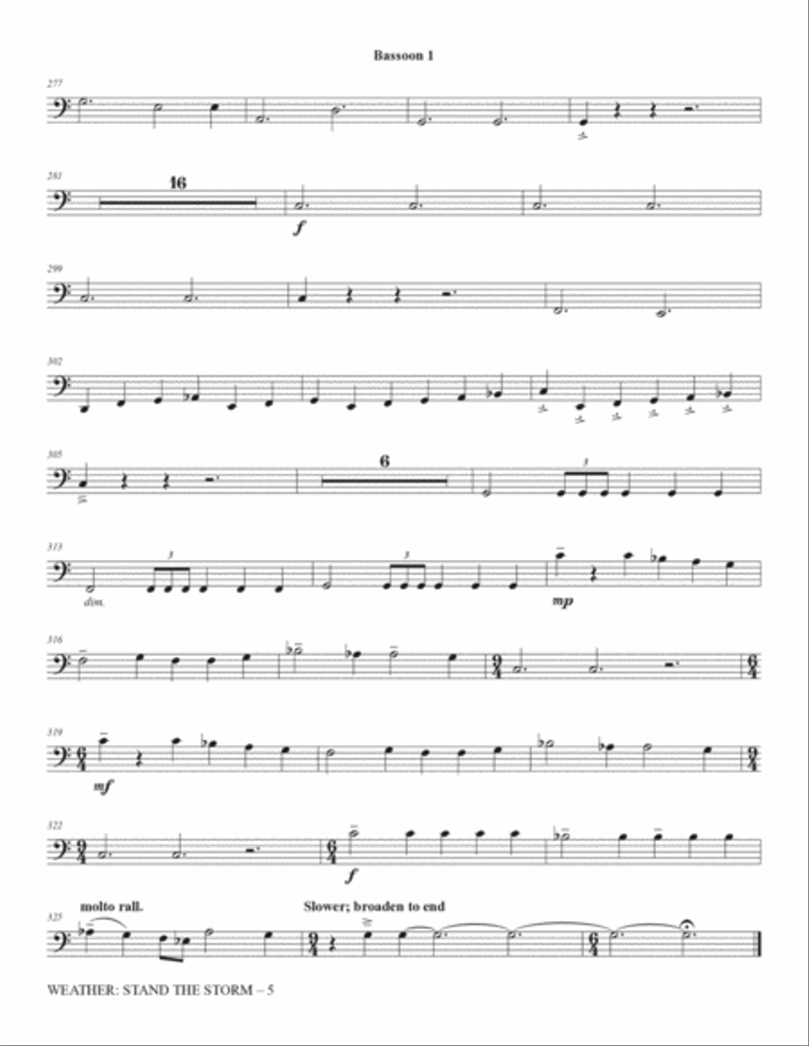 Weather: Stand The Storm (Full Orchestration) - Bassoon 1 Choir scores gallery preview page 5