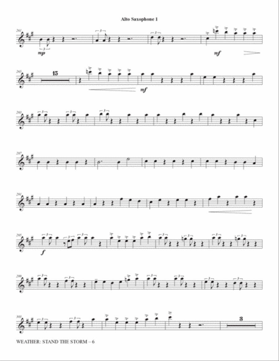Weather: Stand The Storm (Full Orchestration) - Alto Saxophone 1 Choir scores gallery preview page 6