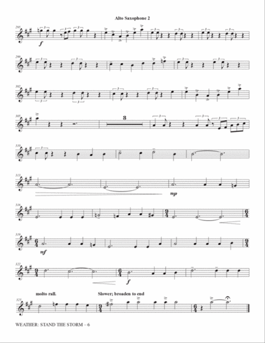 Weather: Stand The Storm (Full Orchestration) - Alto Saxophone 2 Choir scores gallery preview page 6