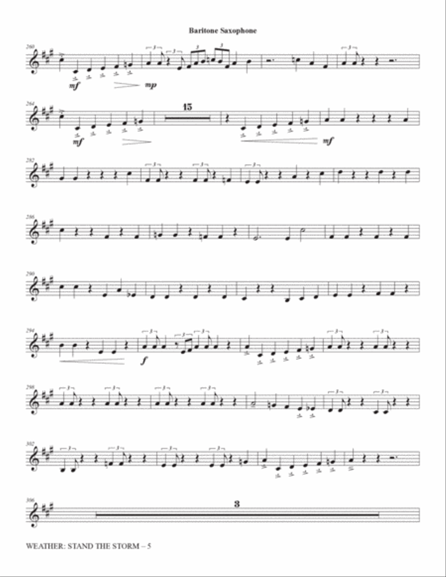 Weather: Stand The Storm (Full Orchestration) - Baritone Saxophone Choir scores gallery preview page 5