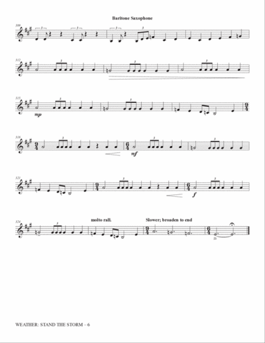 Weather: Stand The Storm (Full Orchestration) - Baritone Saxophone Choir scores gallery preview page 6