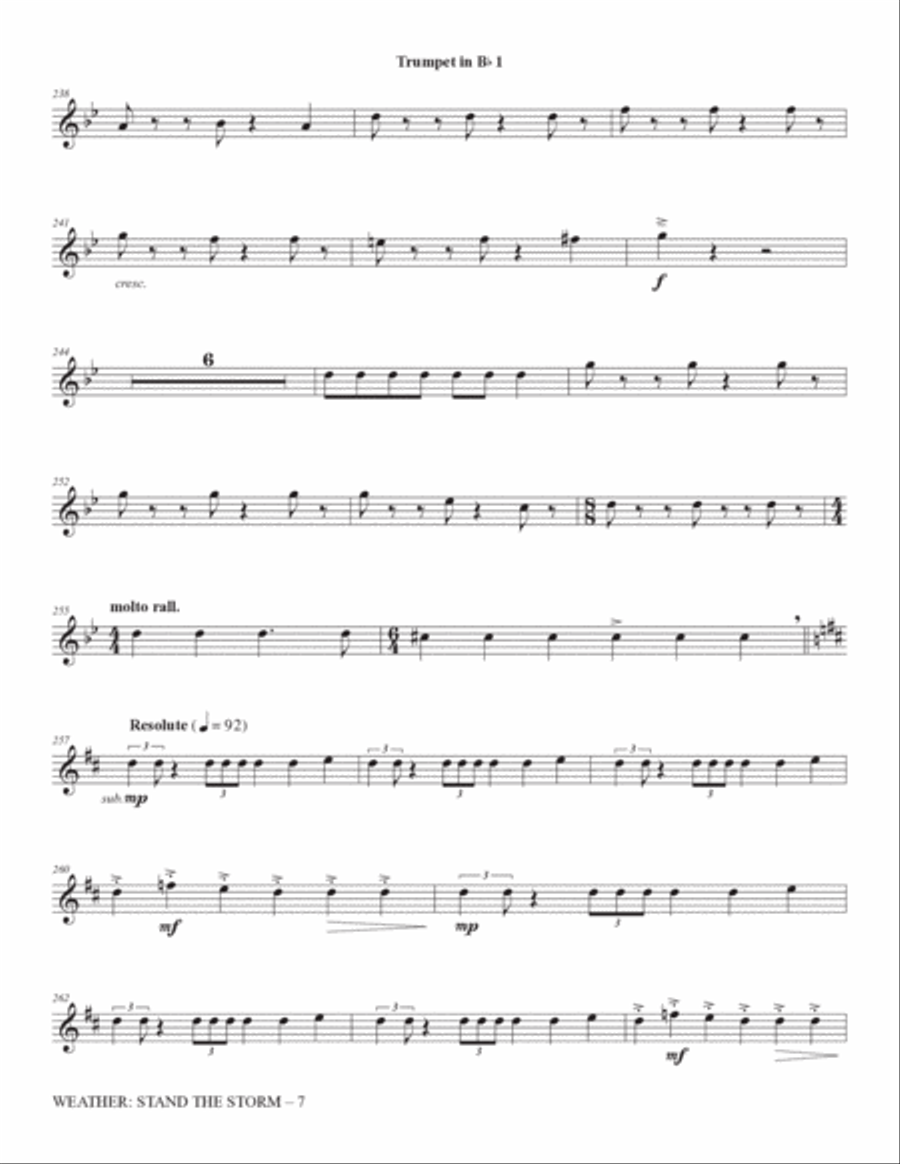 Weather: Stand The Storm (Full Orchestration) - Trumpet 1 in Bb Choir scores gallery preview page 7