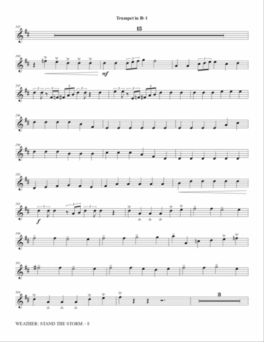 Weather: Stand The Storm (Full Orchestration) - Trumpet 1 in Bb Choir scores gallery preview page 8