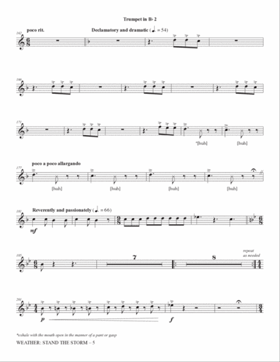 Weather: Stand The Storm (Full Orchestration) - Trumpet 2 in Bb Choir scores gallery preview page 5