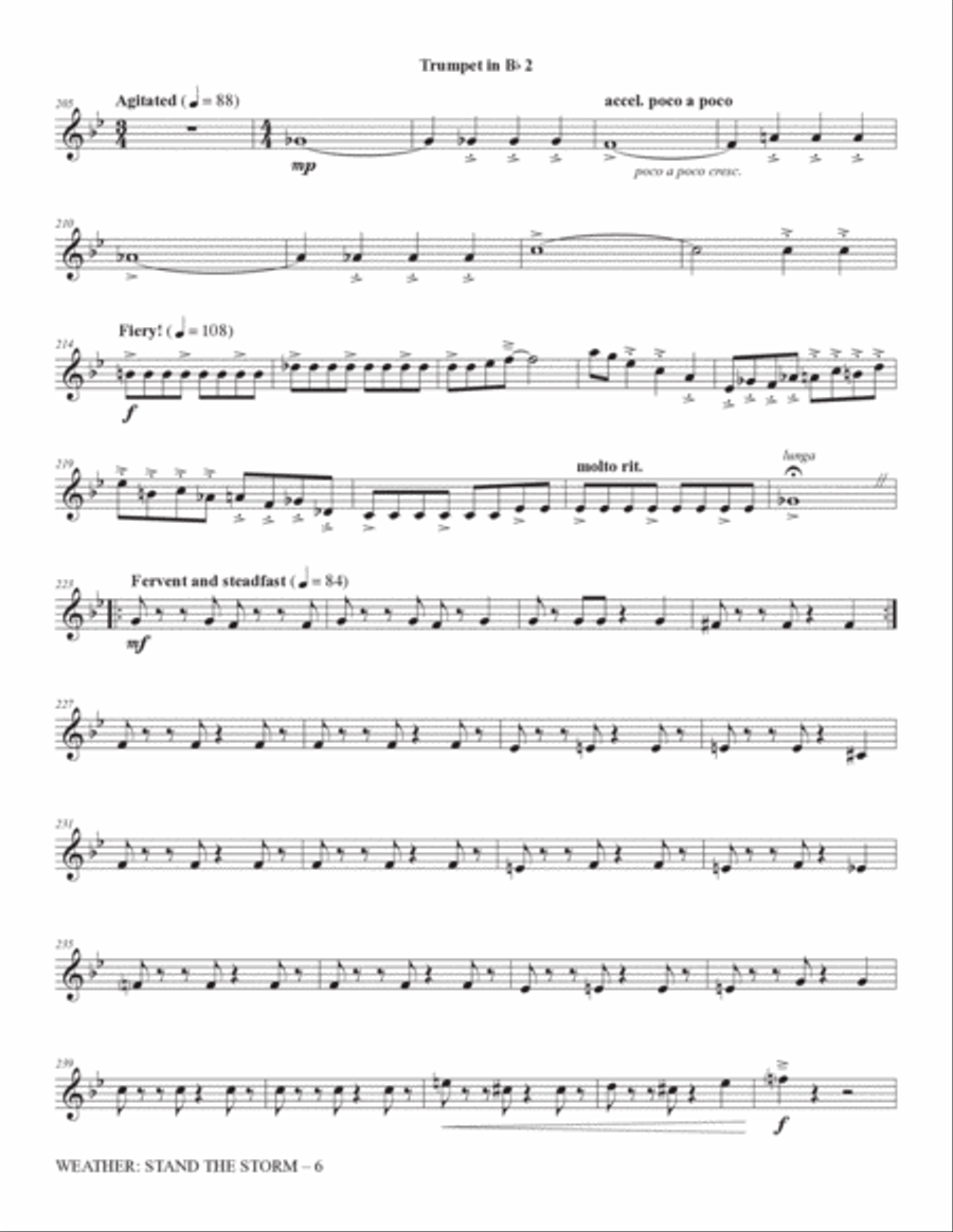 Weather: Stand The Storm (Full Orchestration) - Trumpet 2 in Bb Choir scores gallery preview page 6