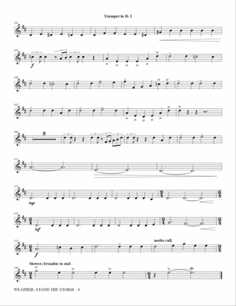 Weather: Stand The Storm (Full Orchestration) - Trumpet 2 in Bb Choir scores gallery preview page 8