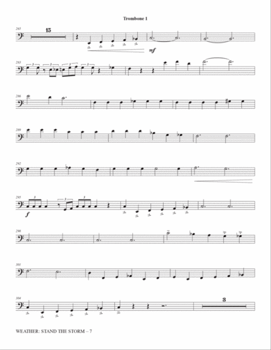 Weather: Stand The Storm (Full Orchestration) - Trombone 1 Choir scores gallery preview page 7