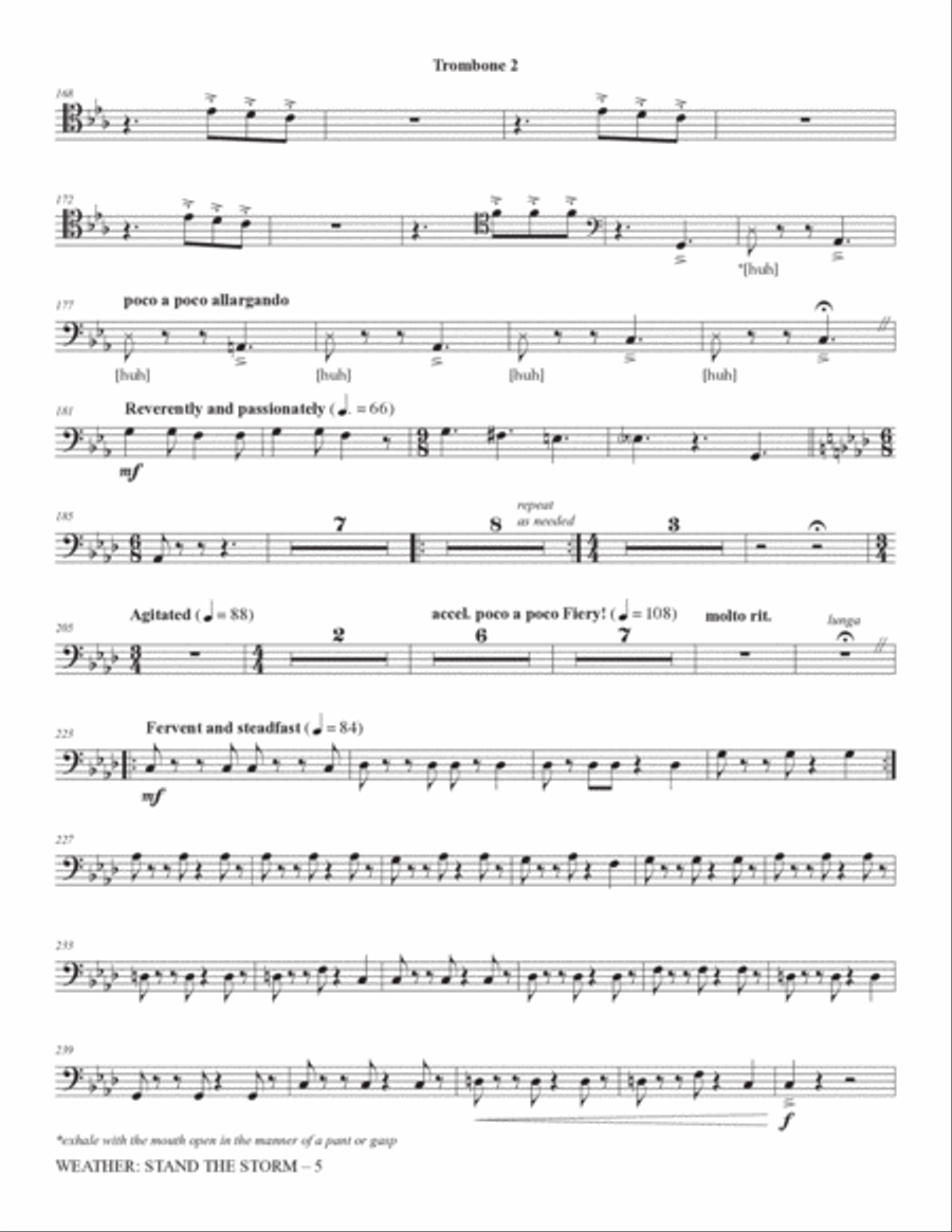 Weather: Stand The Storm (Full Orchestration) - Trombone 2 Choir scores gallery preview page 5