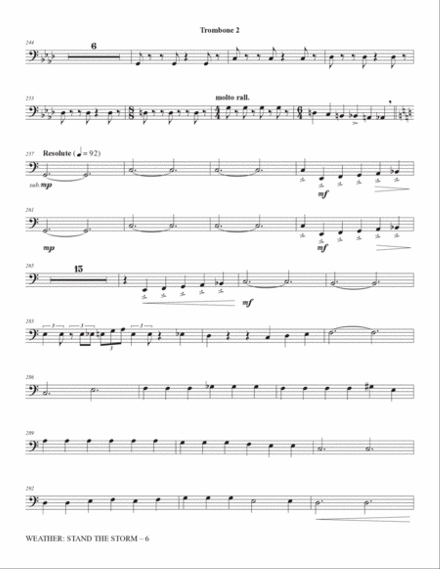 Weather: Stand The Storm (Full Orchestration) - Trombone 2 Choir scores gallery preview page 6