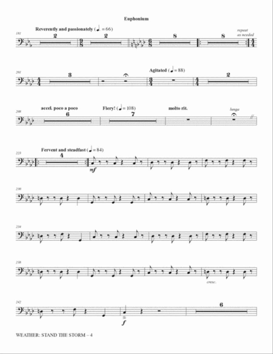 Weather: Stand The Storm (Full Orchestration) - Euphonium Choir scores gallery preview page 4