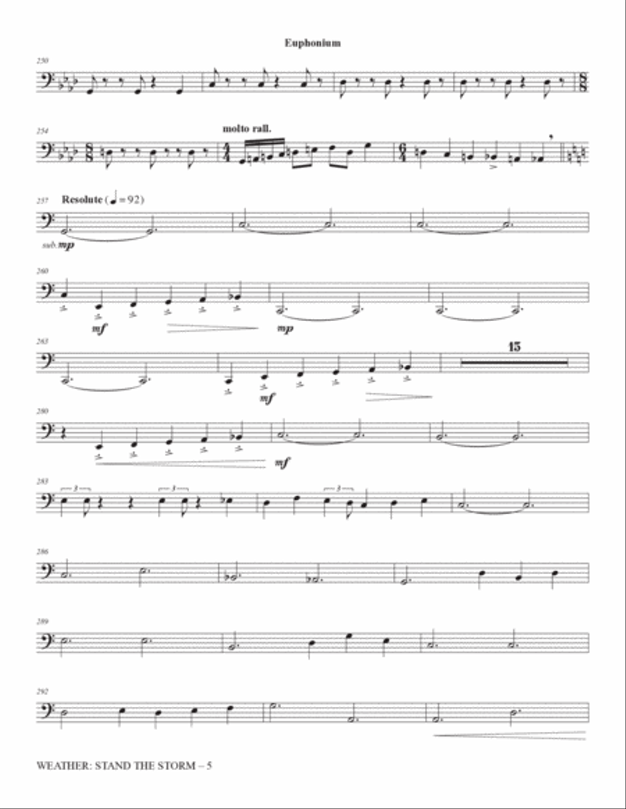 Weather: Stand The Storm (Full Orchestration) - Euphonium Choir scores gallery preview page 5