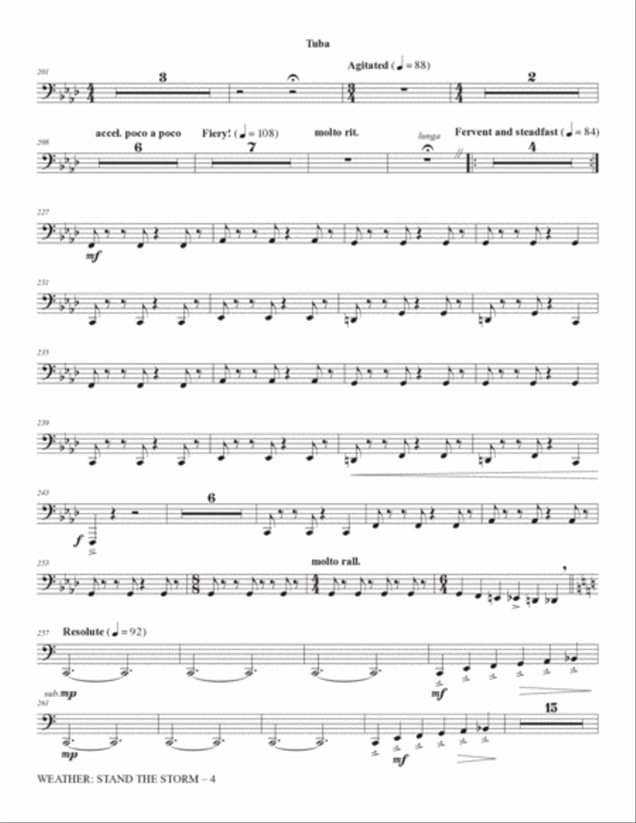 Weather: Stand The Storm (Full Orchestration) - Tuba Choir scores gallery preview page 4