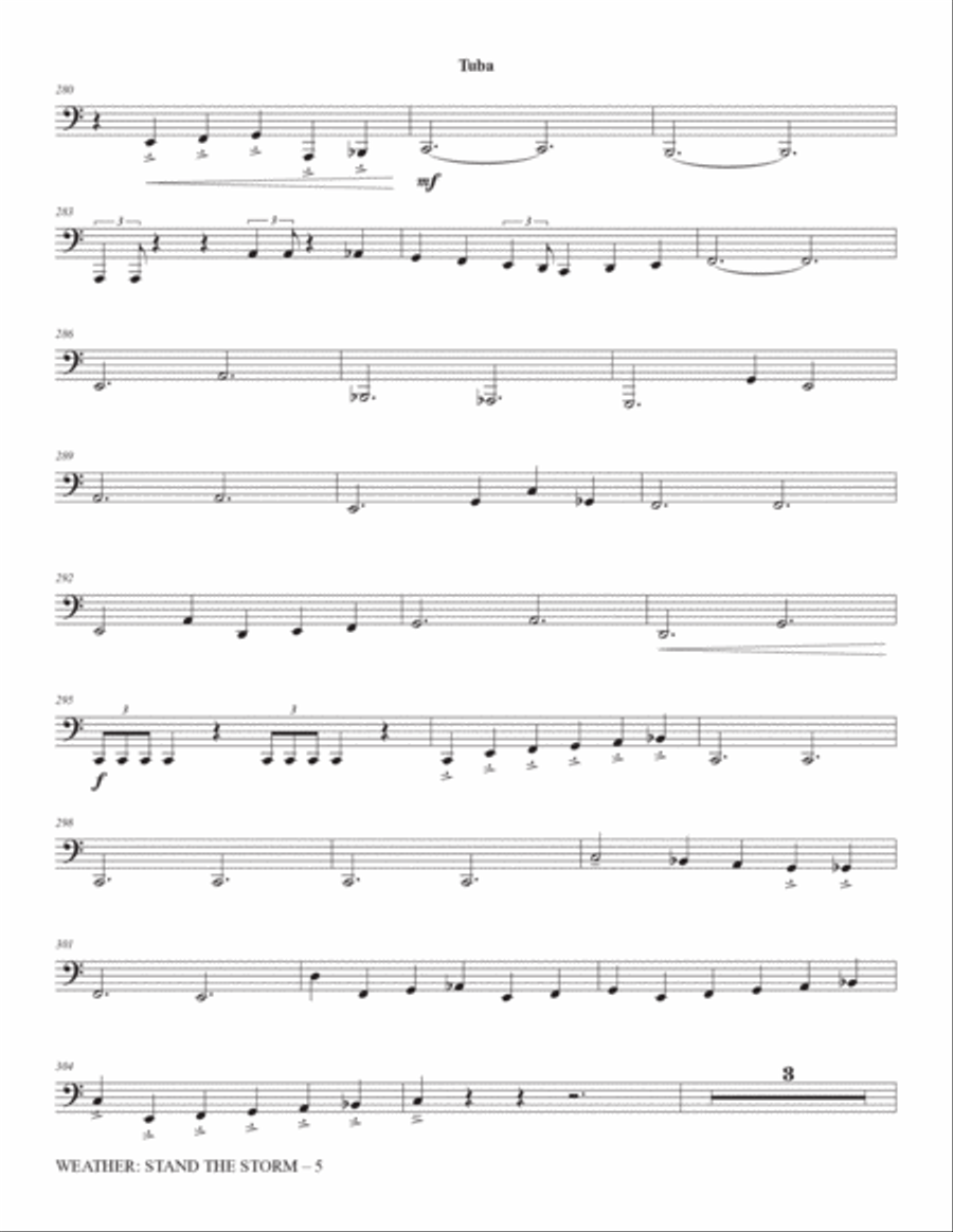 Weather: Stand The Storm (Full Orchestration) - Tuba Choir scores gallery preview page 5