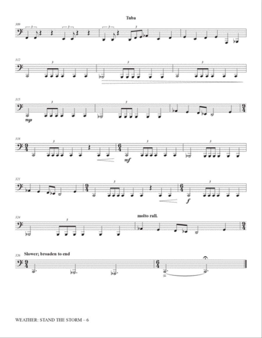 Weather: Stand The Storm (Full Orchestration) - Tuba Choir scores gallery preview page 6
