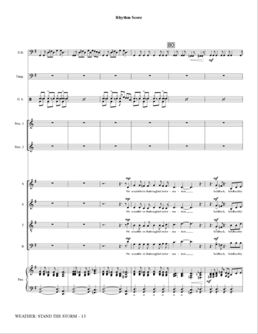 Weather: Stand The Storm (Rhythm Ensemble) - Full Score Choir scores gallery preview page 13