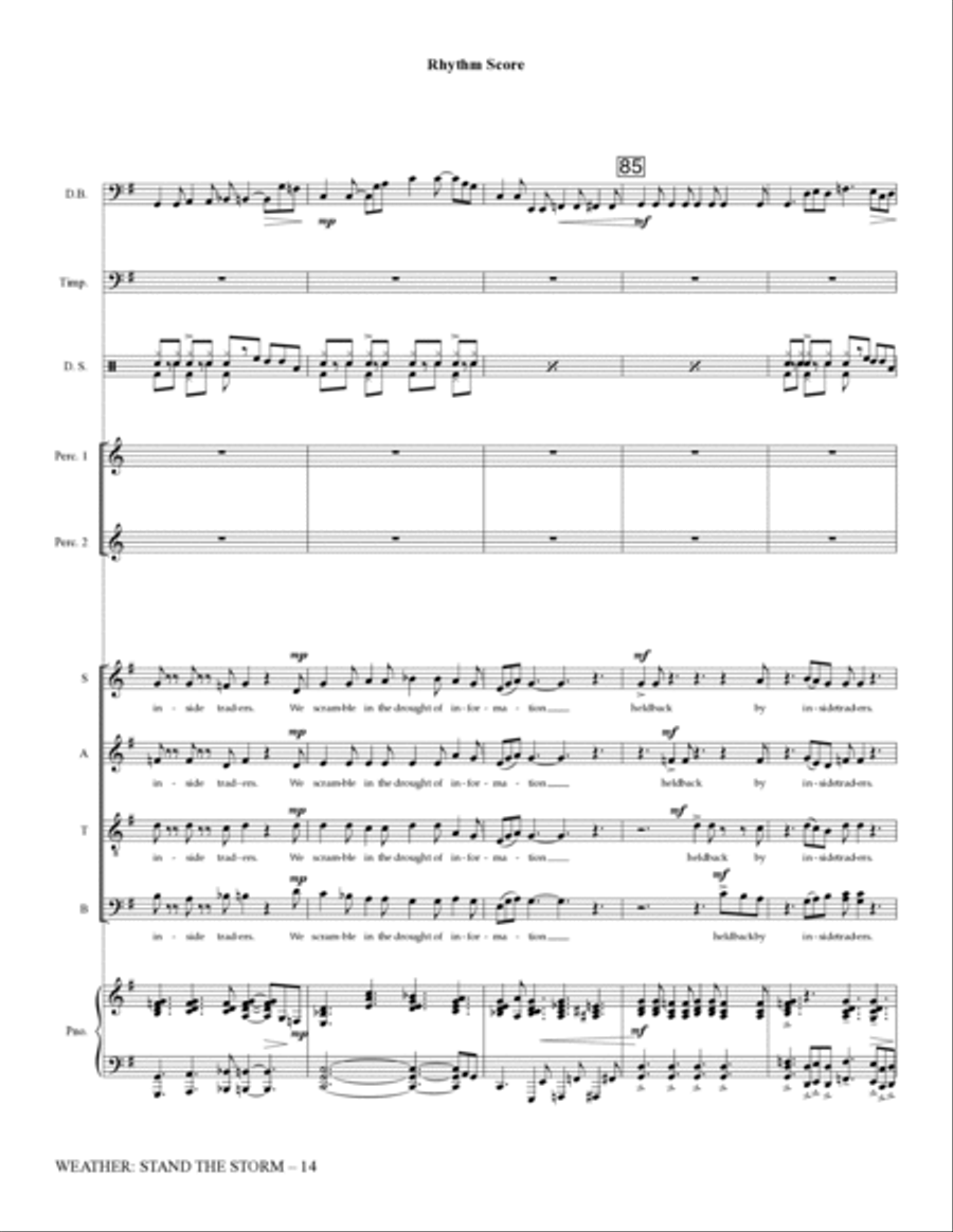 Weather: Stand The Storm (Rhythm Ensemble) - Full Score Choir scores gallery preview page 14