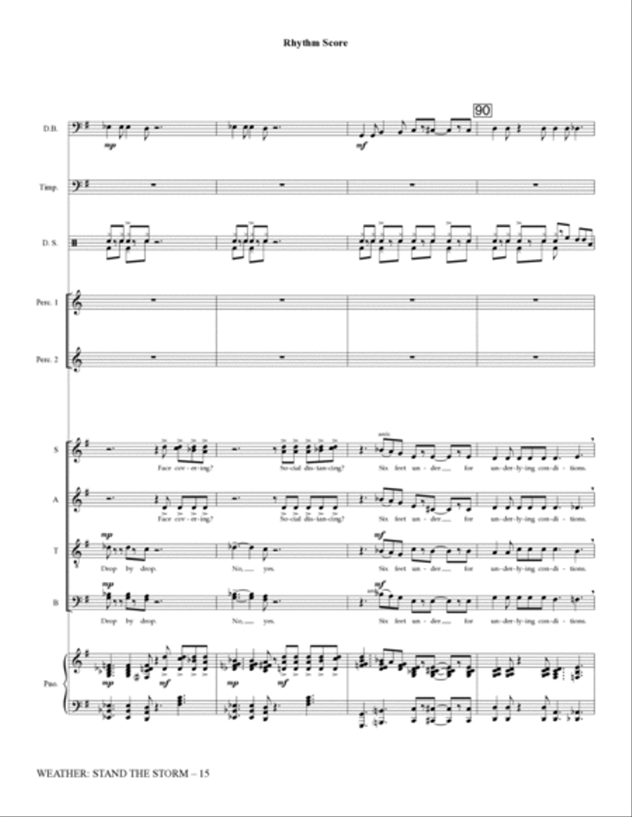 Weather: Stand The Storm (Rhythm Ensemble) - Full Score Choir scores gallery preview page 15