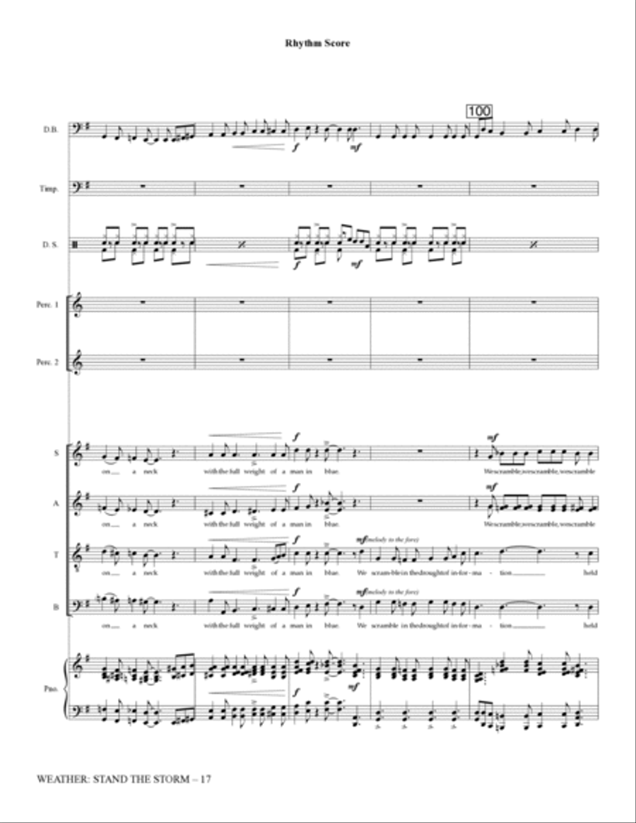 Weather: Stand The Storm (Rhythm Ensemble) - Full Score Choir scores gallery preview page 17