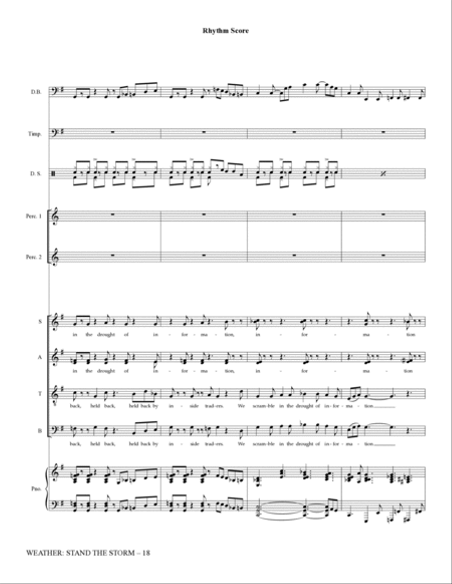 Weather: Stand The Storm (Rhythm Ensemble) - Full Score Choir scores gallery preview page 18