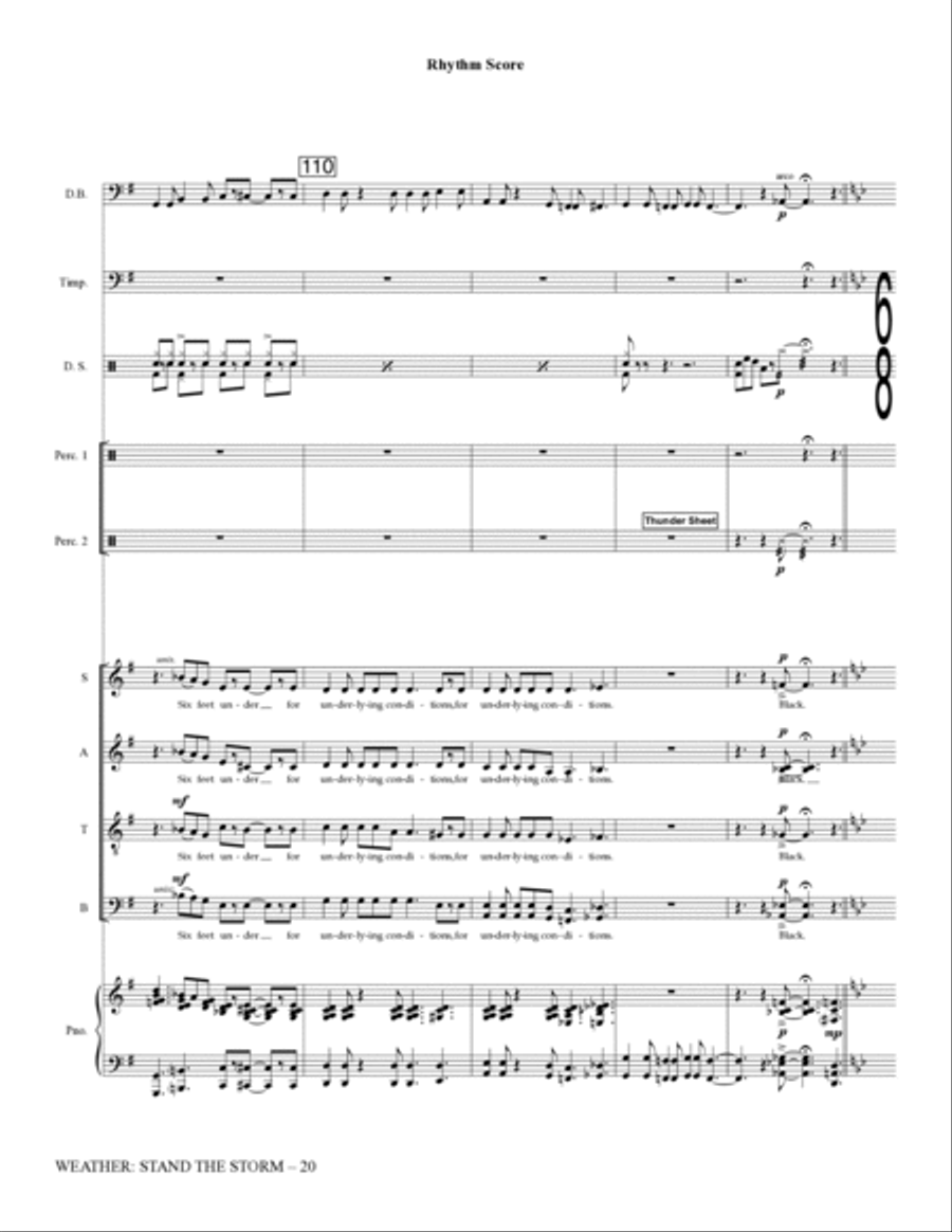 Weather: Stand The Storm (Rhythm Ensemble) - Full Score Choir scores gallery preview page 20