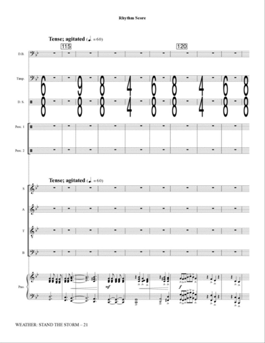 Weather: Stand The Storm (Rhythm Ensemble) - Full Score Choir scores gallery preview page 21