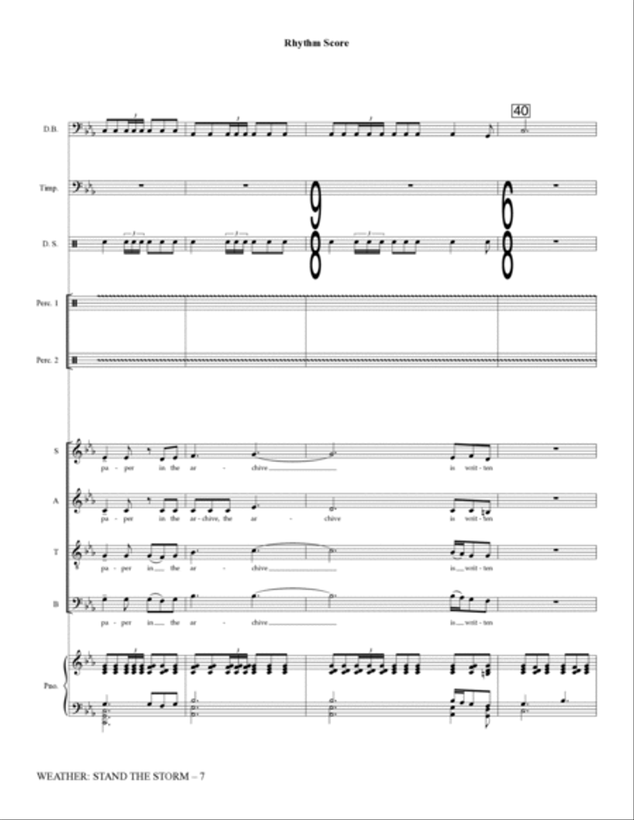 Weather: Stand The Storm (Rhythm Ensemble) - Full Score Choir scores gallery preview page 7