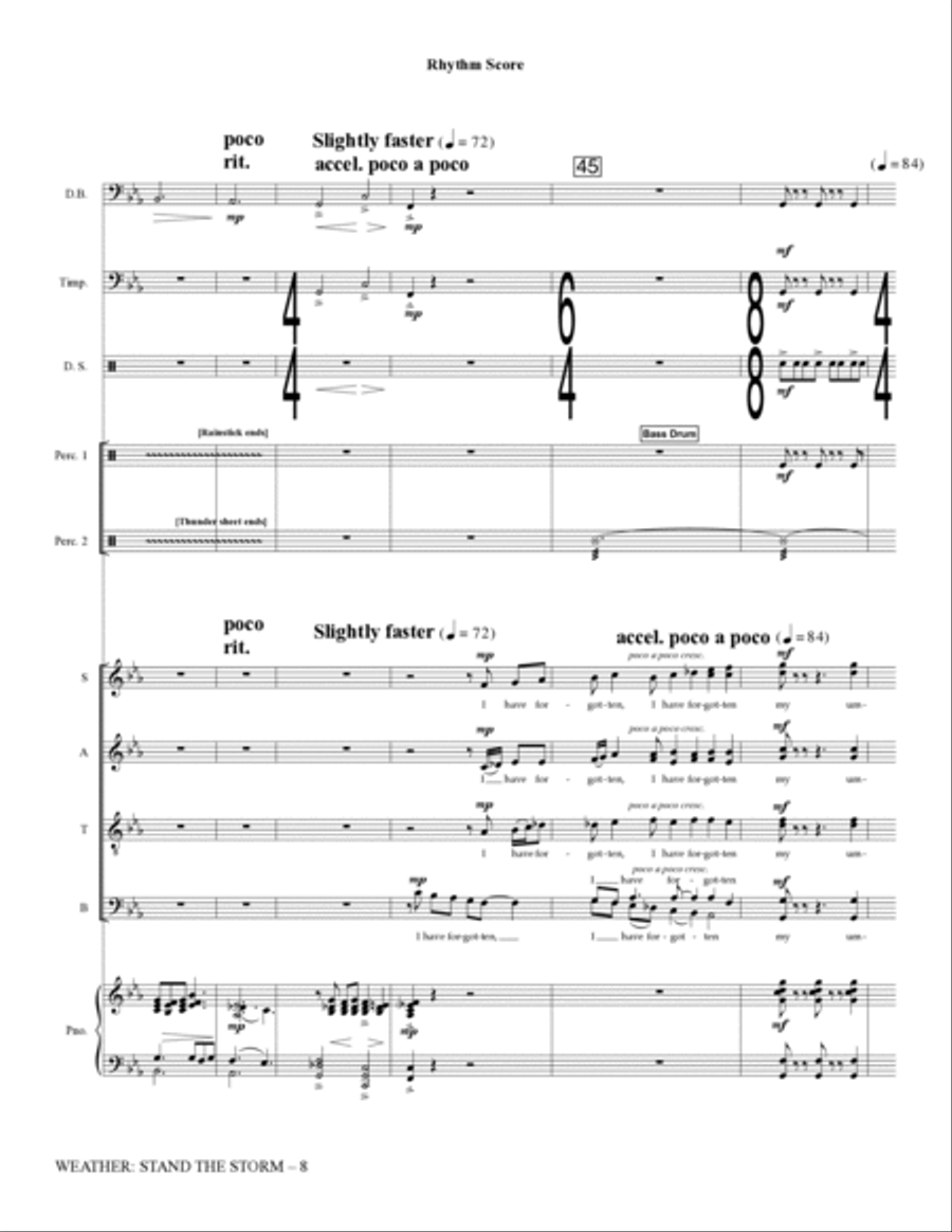 Weather: Stand The Storm (Rhythm Ensemble) - Full Score Choir scores gallery preview page 8