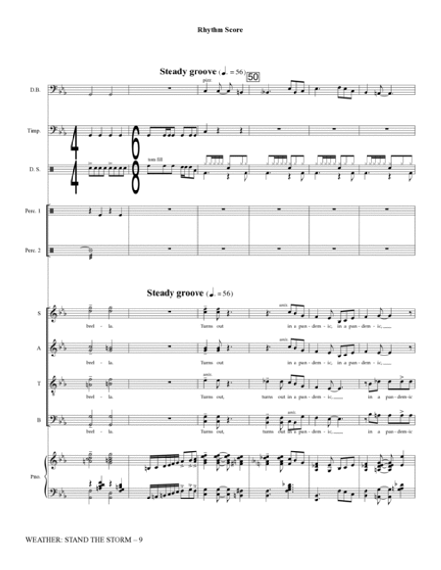 Weather: Stand The Storm (Rhythm Ensemble) - Full Score Choir scores gallery preview page 9