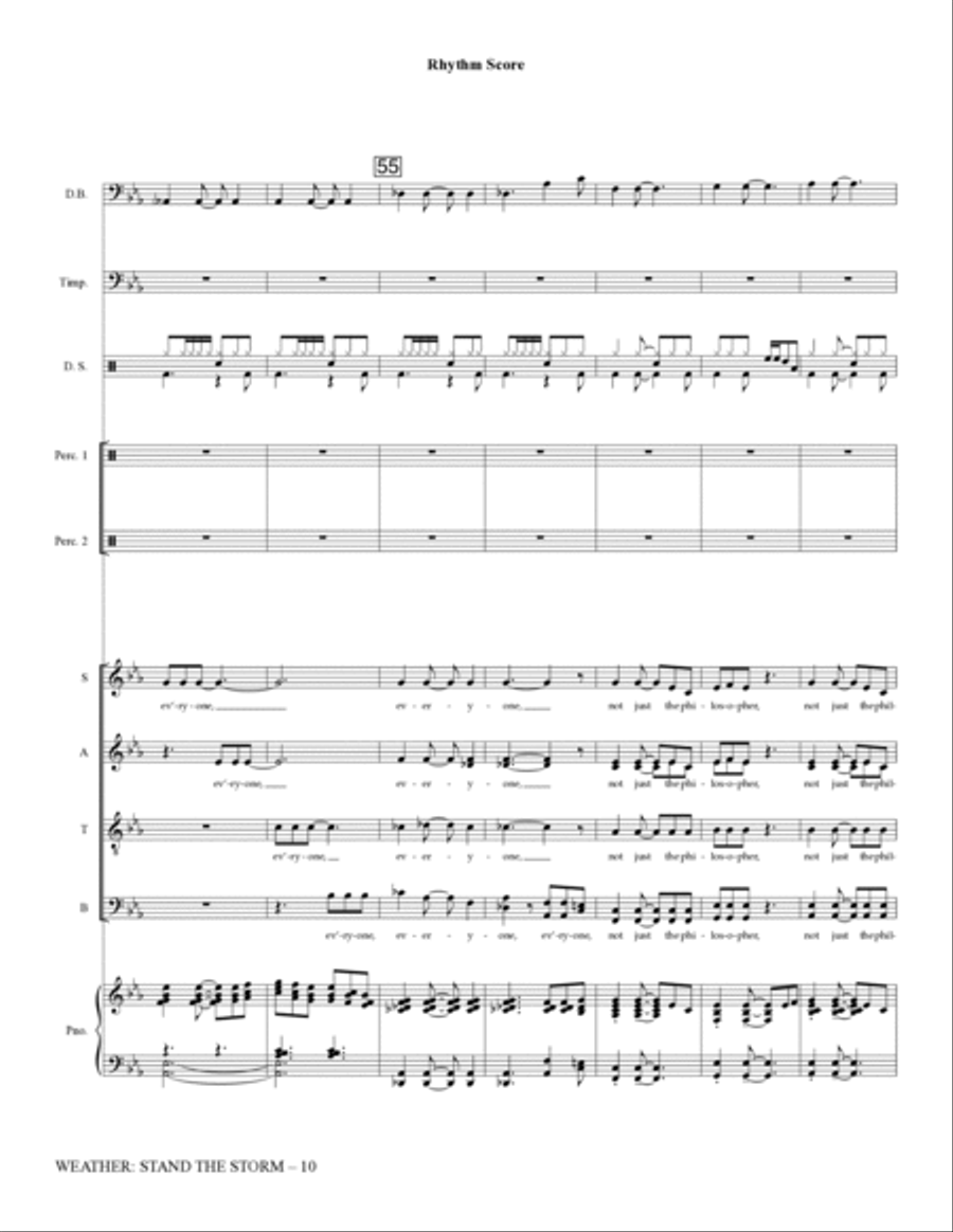 Weather: Stand The Storm (Rhythm Ensemble) - Full Score Choir scores gallery preview page 10