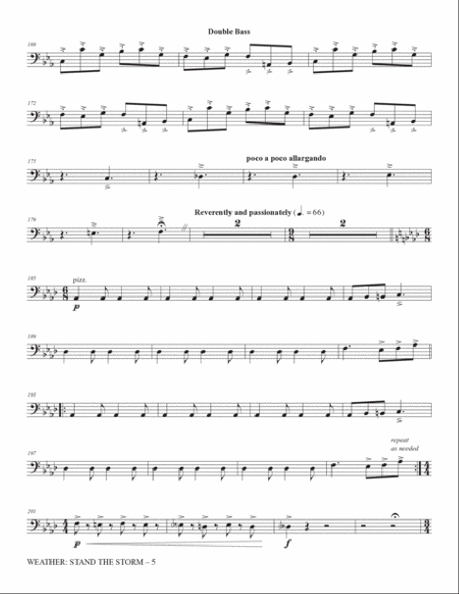 Weather: Stand The Storm (Rhythm Ensemble) - Double Bass Choir scores gallery preview page 5