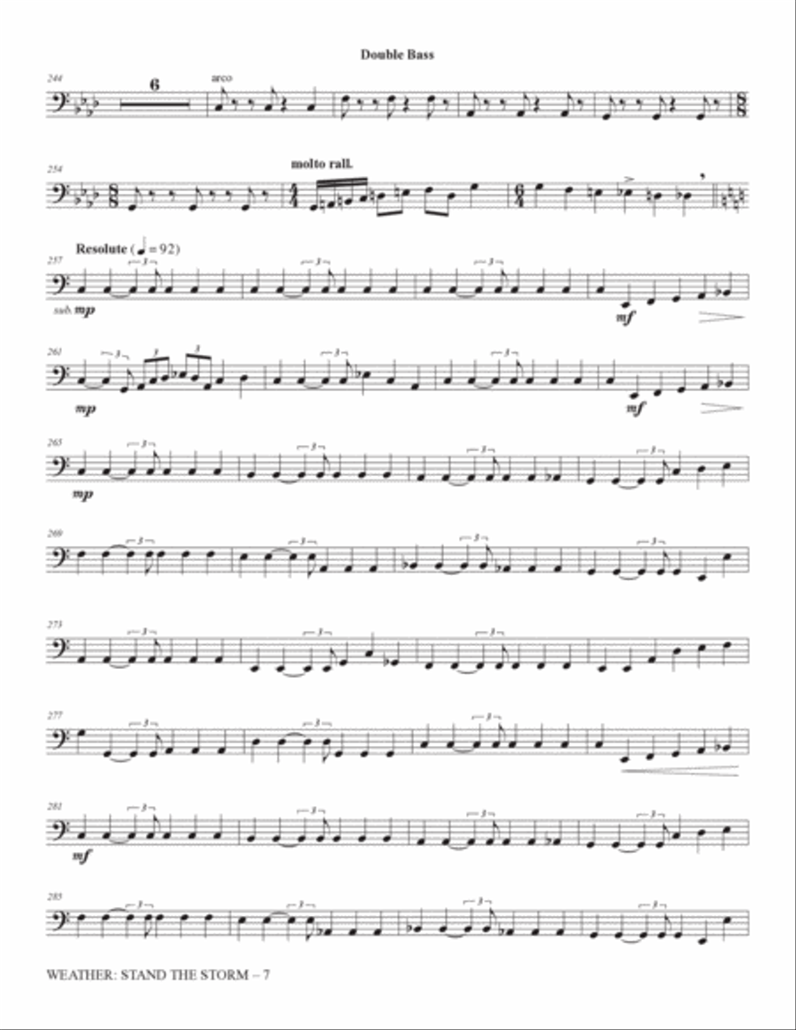 Weather: Stand The Storm (Rhythm Ensemble) - Double Bass Choir scores gallery preview page 7