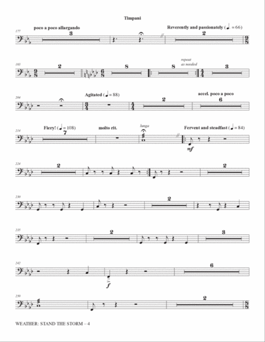 Weather: Stand The Storm (Rhythm Ensemble) - Timpani Choir scores gallery preview page 4
