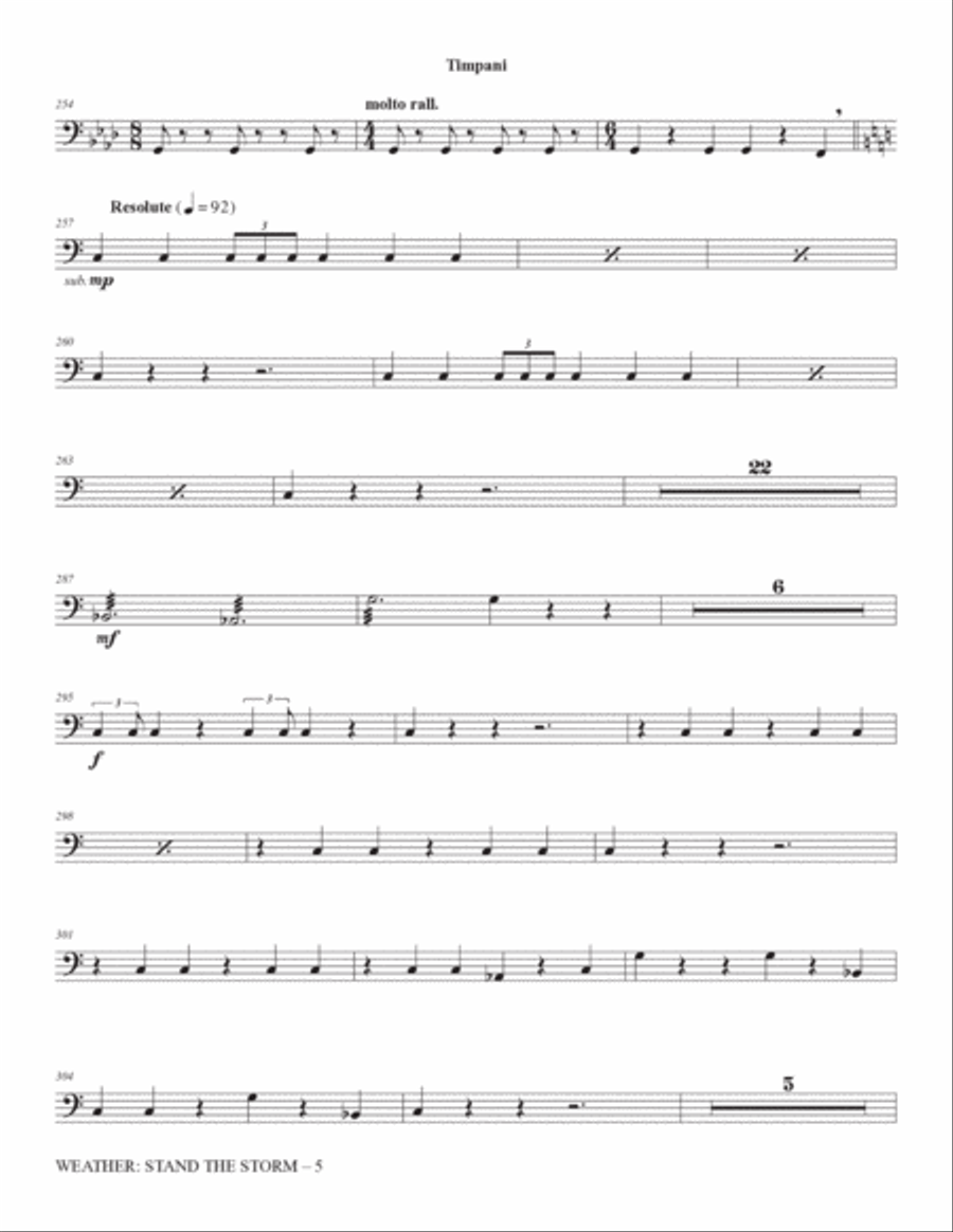 Weather: Stand The Storm (Rhythm Ensemble) - Timpani Choir scores gallery preview page 5