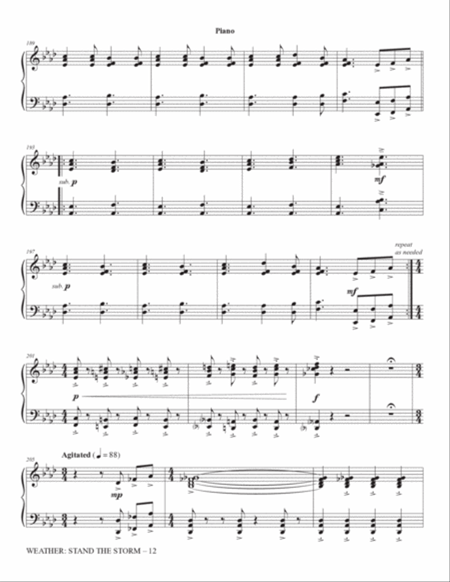 Weather: Stand The Storm (Rhythm Ensemble) - Piano Choir scores gallery preview page 12