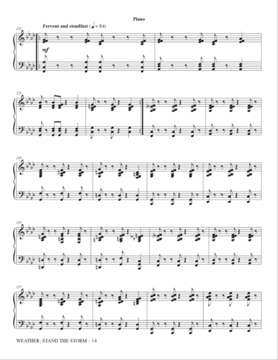 Weather: Stand The Storm (Rhythm Ensemble) - Piano Choir scores gallery preview page 14